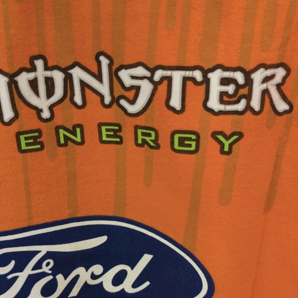 RARE color Monster energy DC brand tee size men's M orange great condition - Picture 6 of 7